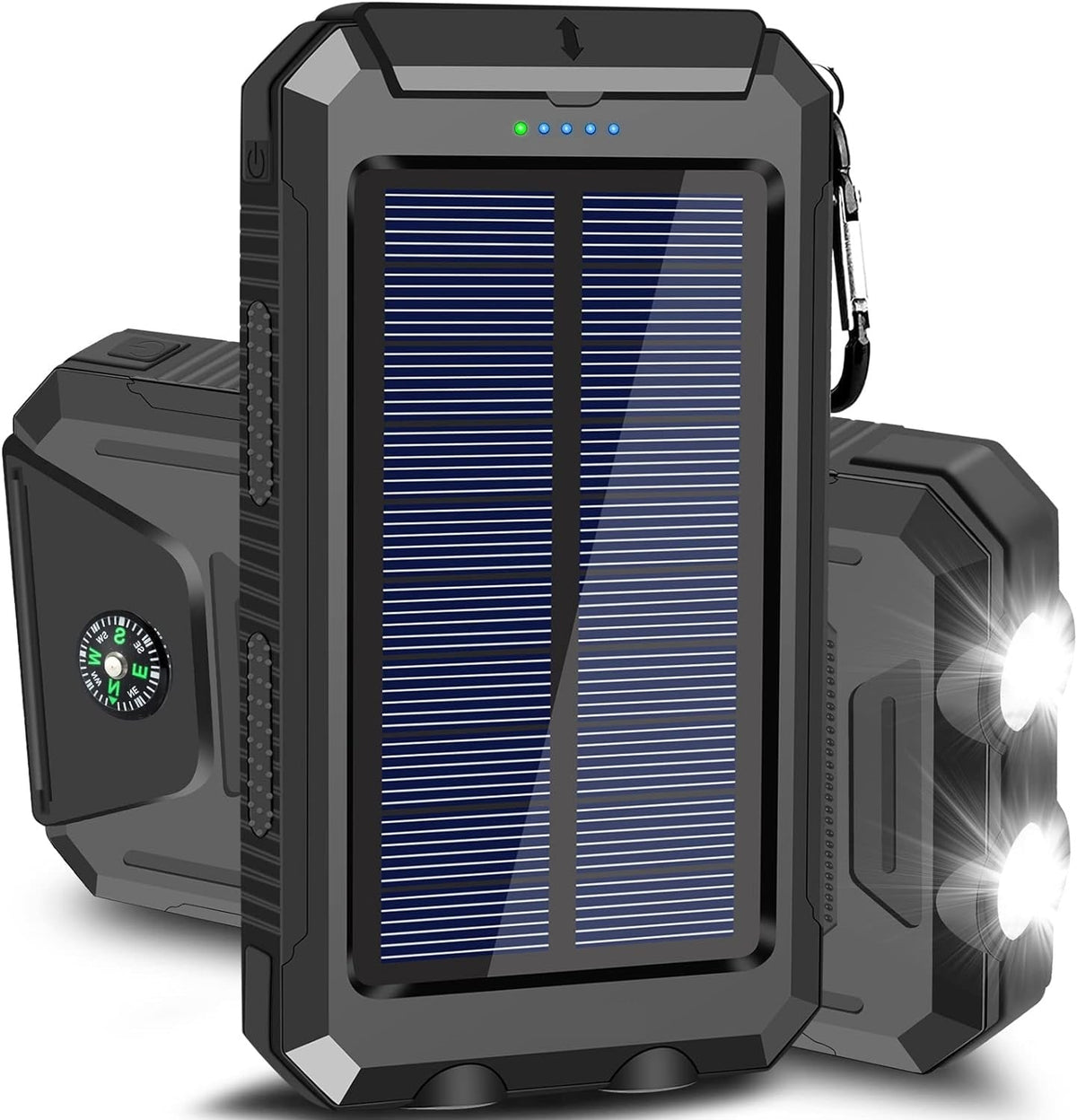 10,000mAH Solar-USB Dual Charger Waterproof Shockproof with LED Light