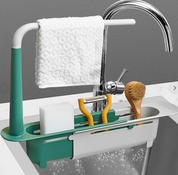 adjustable-telescopic-sink-holder-adjustable-telescopic-2-in-1-sink-storage-rack-holder-with-dishcloth-for-home