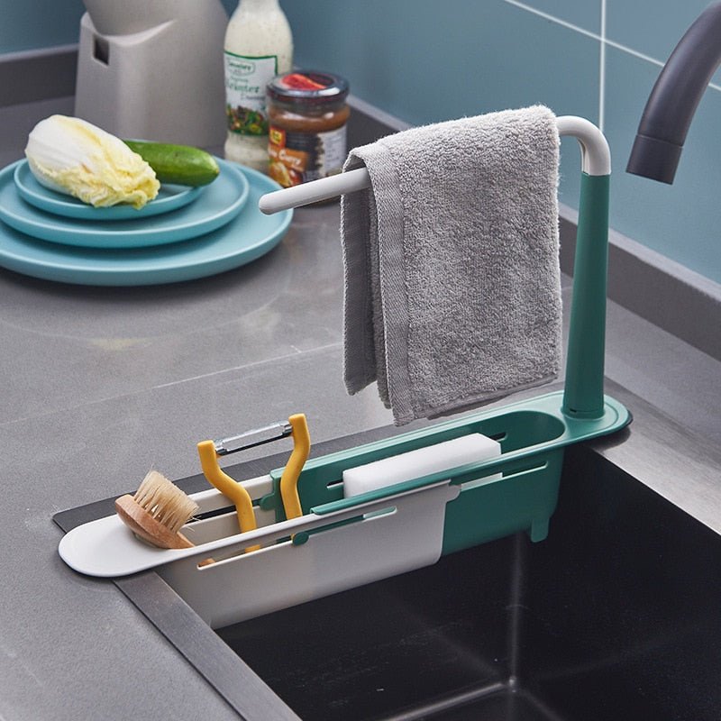 adjustable-telescopic-sink-holder-adjustable-telescopic-2-in-1-sink-storage-rack-holder-with-dishcloth-for-home