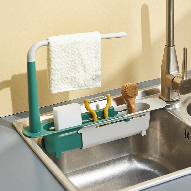 adjustable-telescopic-sink-holder-adjustable-telescopic-2-in-1-sink-storage-rack-holder-with-dishcloth-for-home