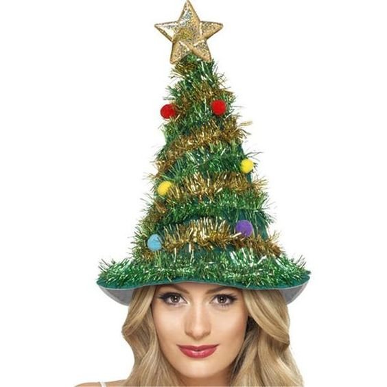 festive-christmas-tree-hat-holiday-theme-hat-santa-hats