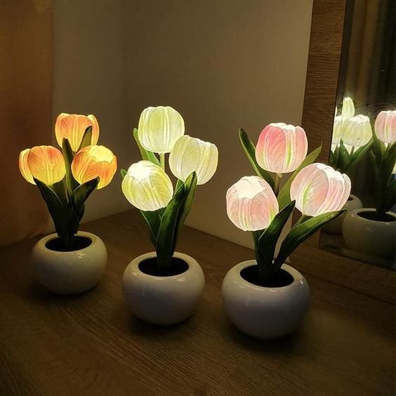 led-tulip-night-light-table-lamp-desk-lamp-led-simulation-tulip-night-light-with-vase