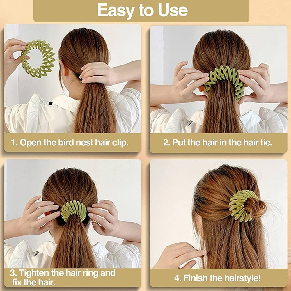 new-womens-bird-nest-magic-hair-clip-expandable-retractable-hair-claw-ponytail-holder