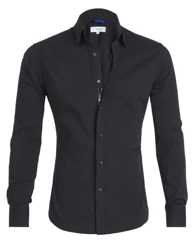 oxford-stretch-zip-shirt-no-iron-wrinkle-free-casual-button-down-long-sleeve