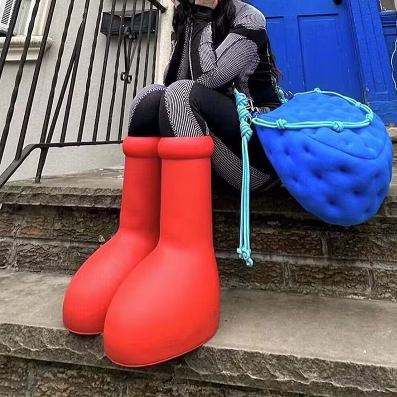 red-rain-boots-thick-bottom-big-red-boots